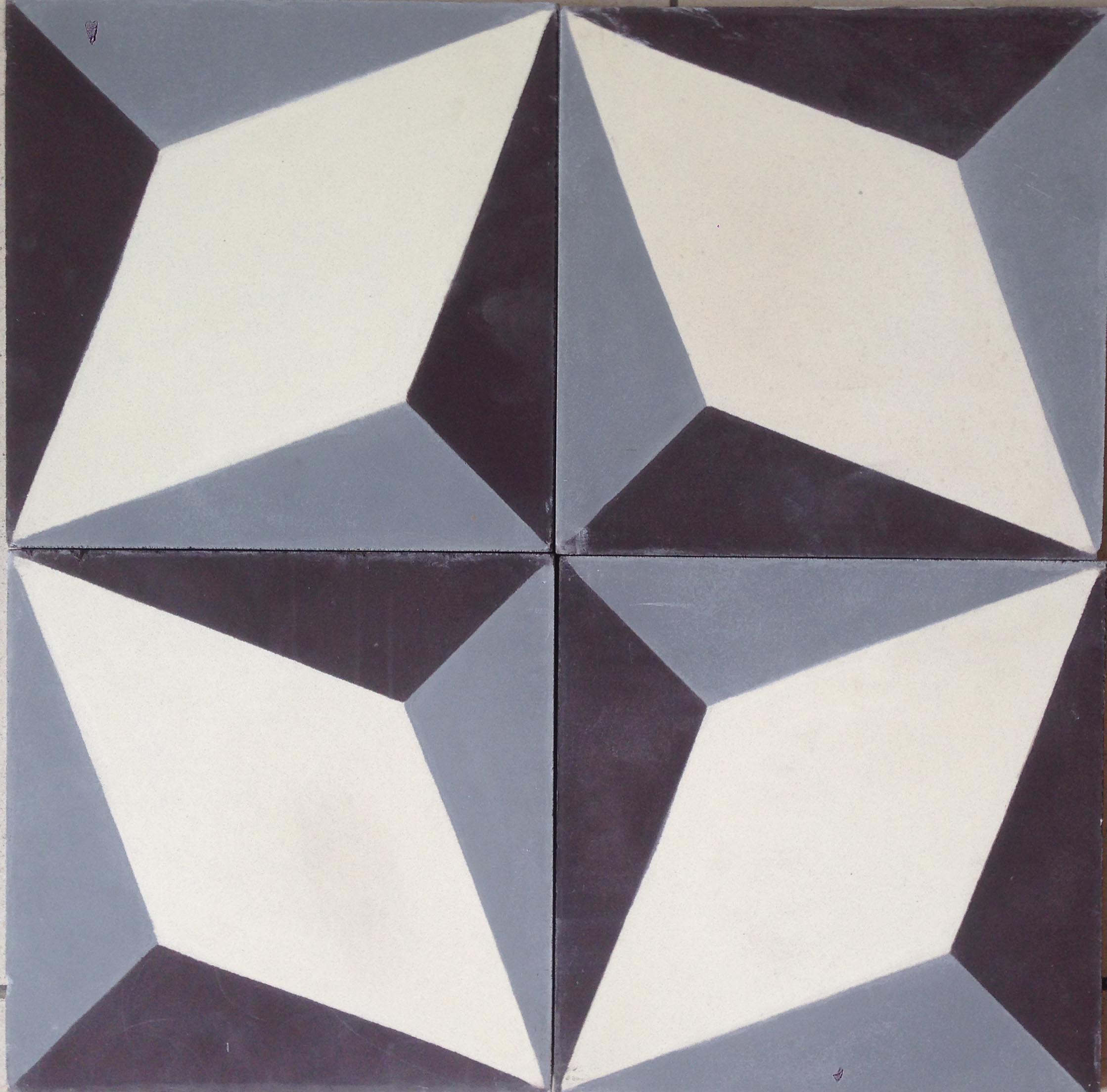 Nadia Aubergine Grey Encaustic Cement Tile 20cm*20cm*1.5cm